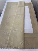 Organza saree with embroidery - MSH375 Beige