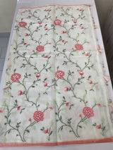 Soft Netkota saree with cross stitch embroidery MSH210