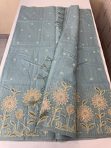 Applique and embroidery work 
 Kota Silk saree MSH118- DuksyBlue