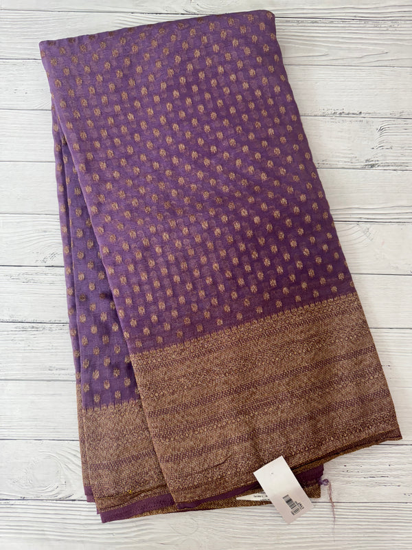 Semi banarasi Khaddi Georgette saree - MS1476 Dark Lavender