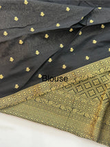 Banarasi viscose Georgette saree SEFNMRM - Black