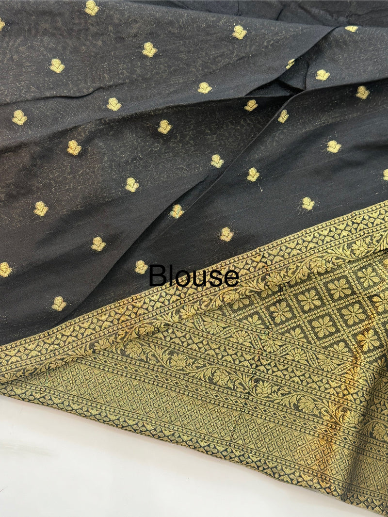 Banarasi viscose Georgette saree SEFNMRM - Black