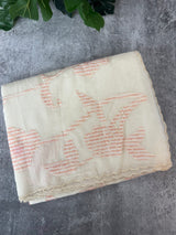 Mul chanderi applique work saree  MSH931 - Offwhite to Peach