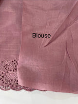 Cutwork Semi silk saree MTSS695 DustyMauve
