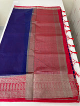 Jute silk sarees with contrast pallu & blouse MJL399
