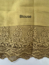 Soft crushed chanderi crepe silk saree with lace borders MLS466