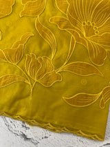 Semi organza saree with appliqué work - MSH906 GreenmixYellow