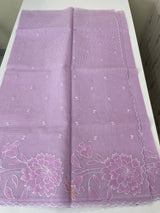 Moonga checks Applique work saree  MSM876