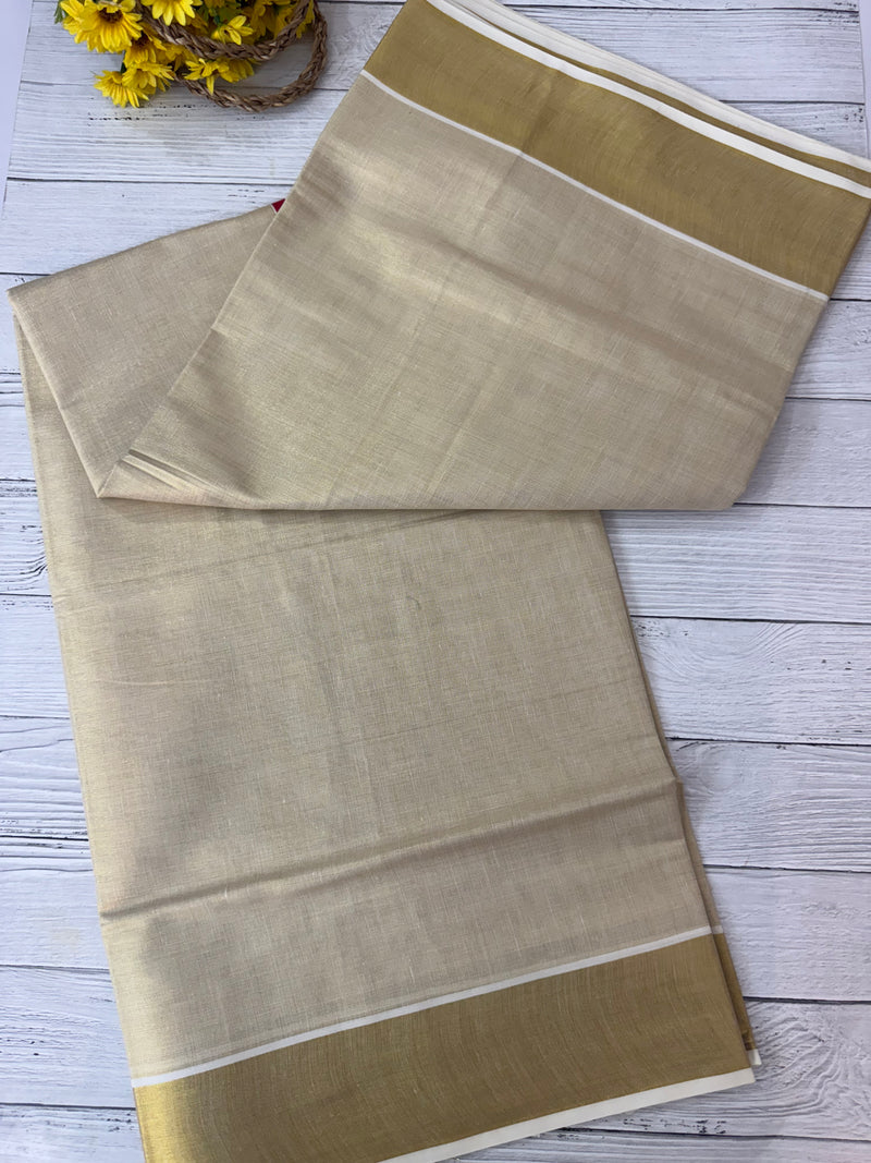 Kerala tissue saree- Pink Kara
