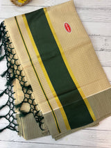 Kerala tissue saree- Gold checks