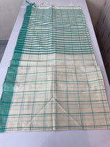 Checks Semi linen saree  MLS67