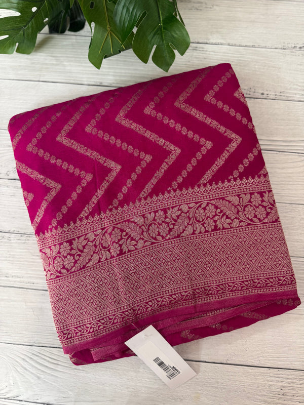 Semi Banarasi Georgette saree MKGS721 RaniPink