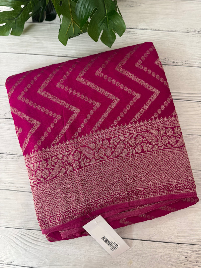 Semi Banarasi Georgette saree MKGS721 RaniPink