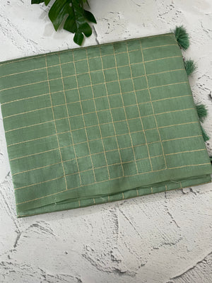 Tussar finish soft silk saree with thread work MTS955