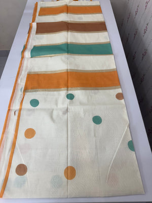 Semi chanderi saree with multi color polka dots- MSF334