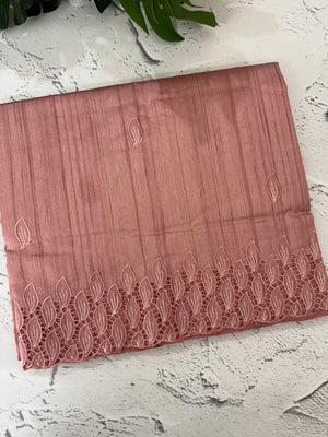 Semi tussar saree with cutwork MSHK566 DustyPeach