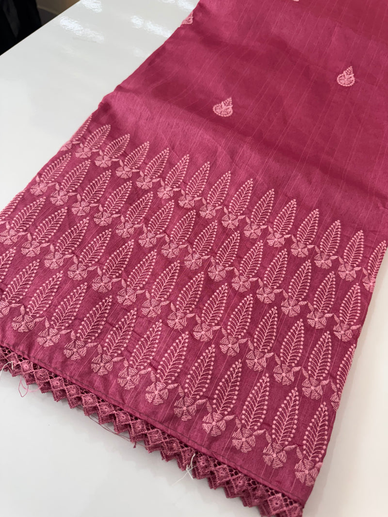 Art silk saree with embroidery SVTS26 Pink
