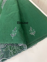 NetKota Applique work saree  MSH110- Green