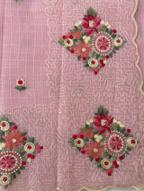 Premium Soft kota silk saree with embroidery MSS678- Pink