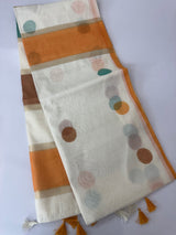 Semi chanderi saree with multi color polka dots- MSF334