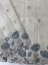 Tissue silk saree with applique work  MSH105