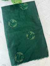 Organza saree with embroidery - MSH375 BottleGreen