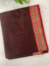 Jute tussar silk saree with contrast borders MJL655