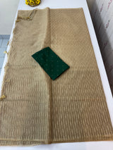 Semi organza thread work saree with soft silk blouse MOS9543 - Beige to Green