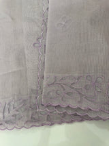 Moonga checks saree with Net Applique borders  MSH157 Lavender