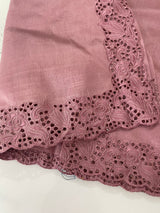 Cutwork Semi silk saree MTSS695 DustyMauve