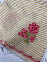Semi chanderi tissue saree with cross stitch embroidery work-  MSH9556(5)