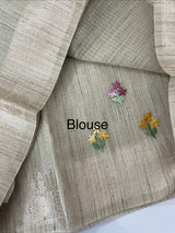 Soft Tissue linen Silk embriodery saree MS49876