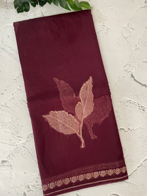 Blended Banarasi silk organza saree with zari weaving MSSA499 Wine
