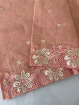 Kota saree with embriodery work MKAS37 Peach