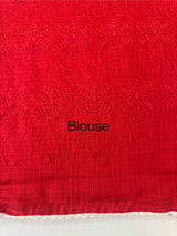 Phulkari Net Kota saree - MS8889 Red (design 2)