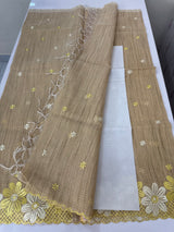 Soft Tissue kota embroidery saree MSK4660 - DuskyYellow