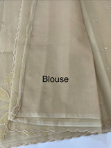 Moonga checks Applique work saree  MSM876