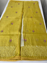Kota checks embriodery saree MS7689 MustardYellow
