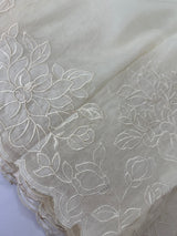 Tissue mix soft Organza saree with applique work MSCK38 Offwhite