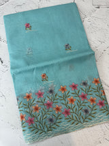 Silky kota embroidery saree MSK4333 - Blue