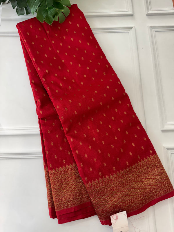 Semi Banarasi viscose Georgette saree MKGS236 RED