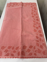 Striped Mul chanderi saree with net applique borders MSH987