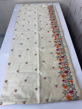 Blended tussar saree with embroidery- MSH890 Cream