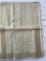 Soft silk saree with zari borders  MSG6162 PearlCream