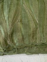 Georgette - Organza saree with thread work MS349 Green