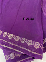 Blended Banarasi silk organza saree with zari weaving MSSA499 Purple