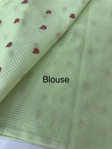 Moonga Kota checks saree with embroidery MSH244 Pista