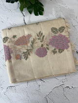 Blended tussar saree with embriodery - MS8665 Cream