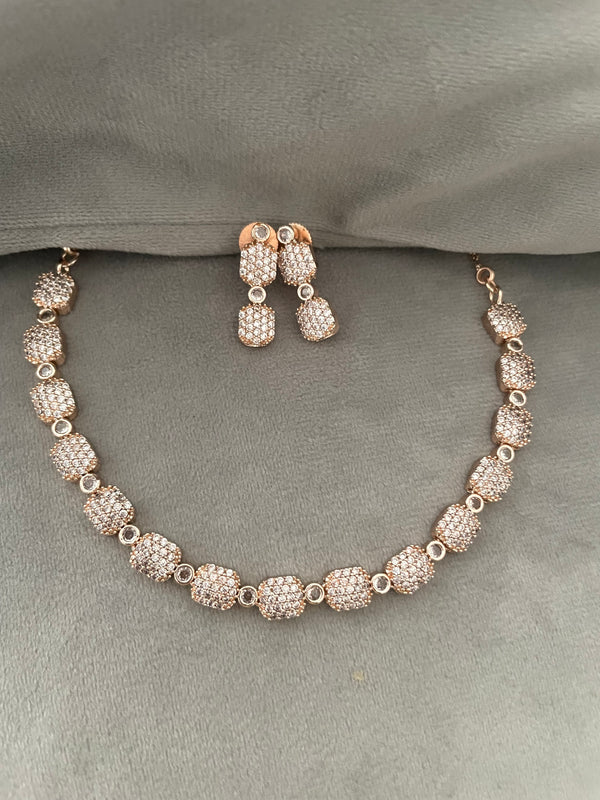 Miriyam CZ rosegold necklace Set