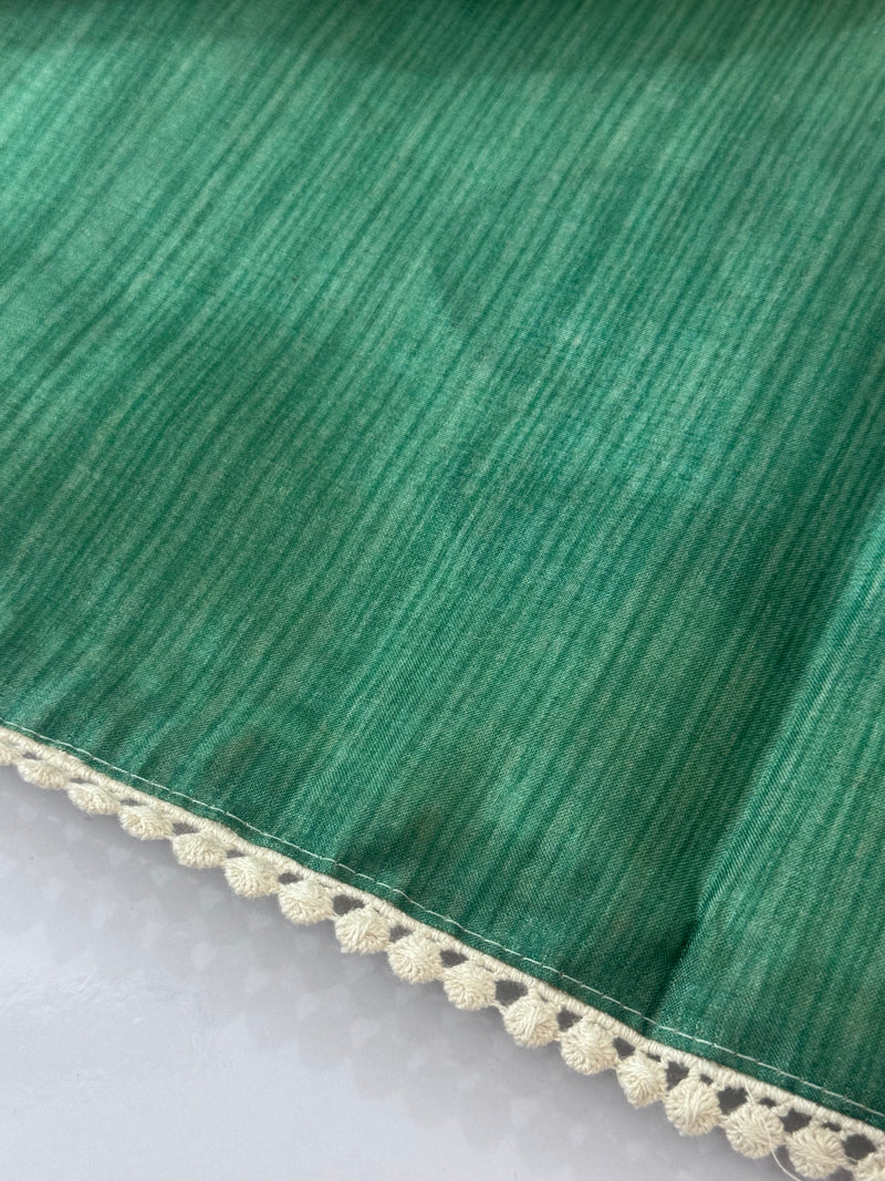 Tissue linen saree with applique work MLS5478